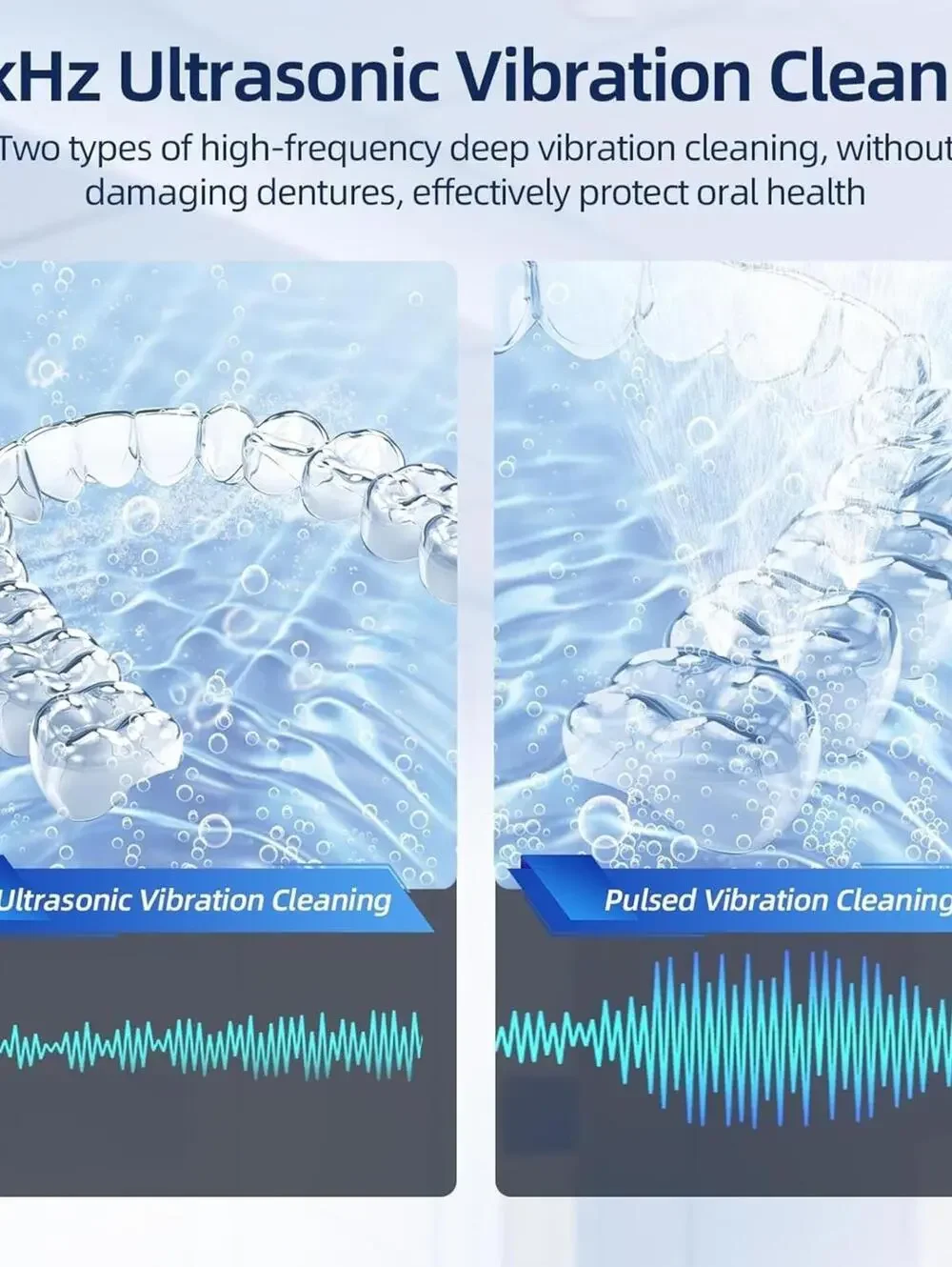 Ecobasic Ultrasonic Retainer/Toothbrush/Jewelry Cleaner 200ml 4 Modes 45kHz